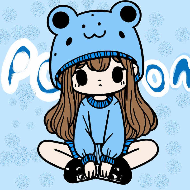 a girl wearing a frog hat and some frog socks