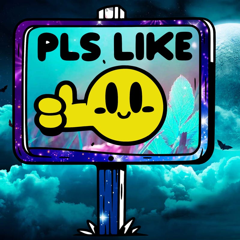 a sign with pls like on it