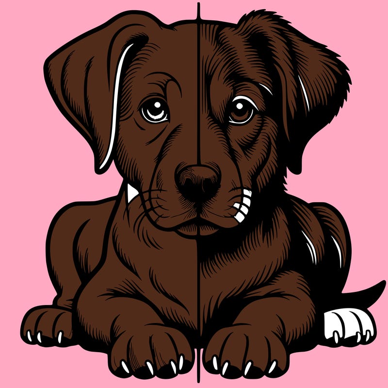 realistic dog split picture