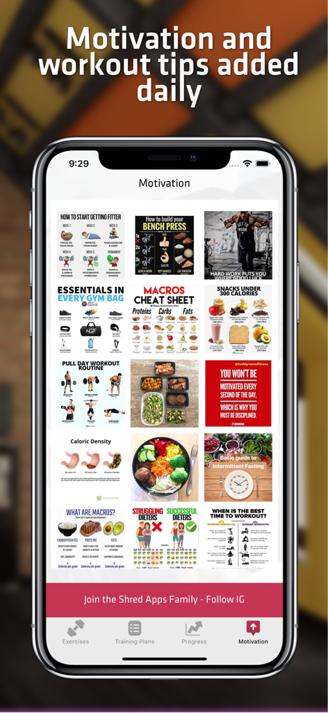 Home Workout For Women - Mobile app screen displaying daily fitness motivation nutrition guides and workout tips for women