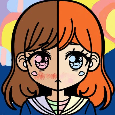 a split of a girl