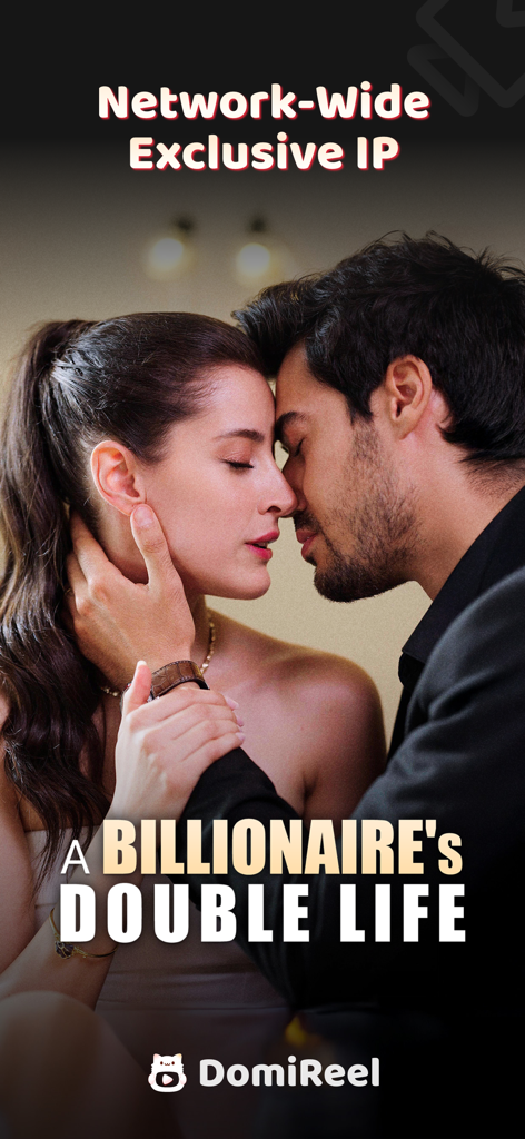 DomiReel-Short Dramas & Movies - DomiReelアプリで、短編ドラマA Billionaire's Double Lifeのロマンチックなシーン。