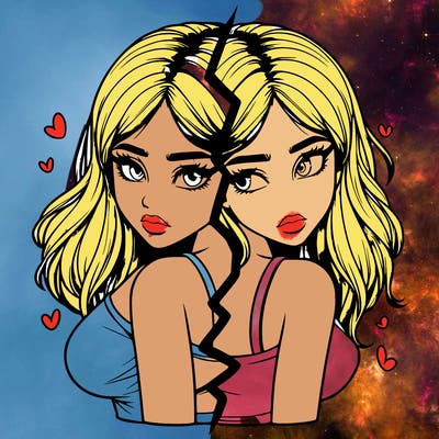 realistic girl split