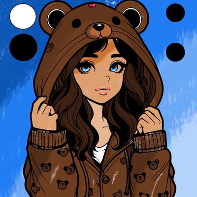 realistic girl in a animal pjs hoodie