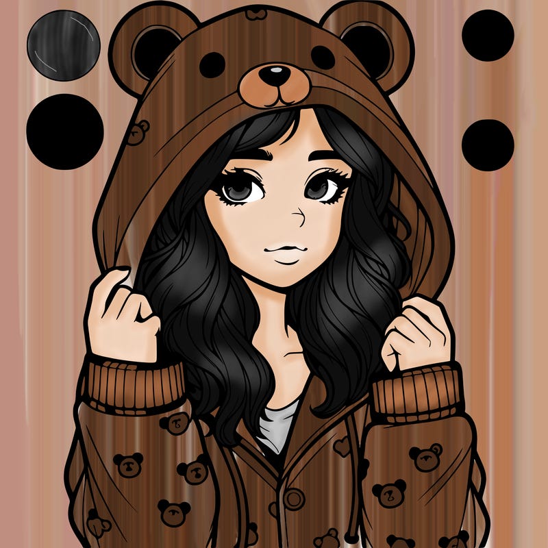 realistic girl in a animal pjs hoodie
