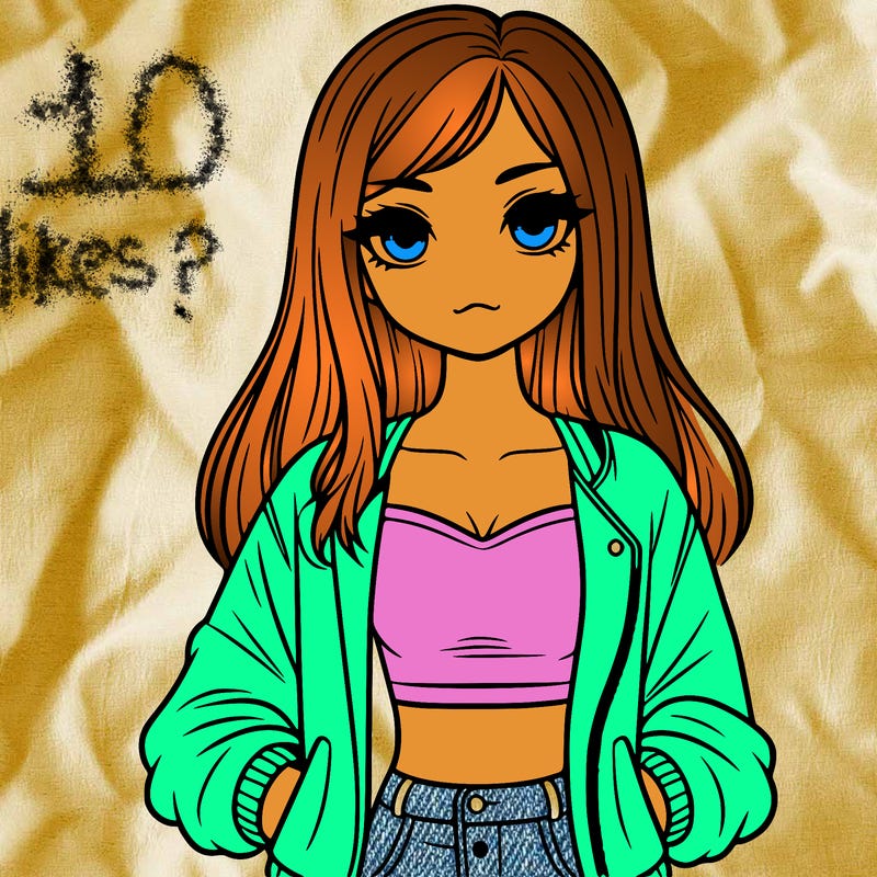 girl with long hair a crop top and a jacket