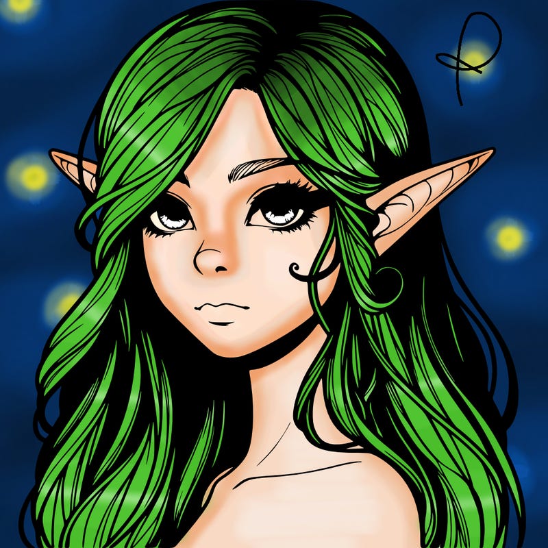 elf girl realistic dark fantasy