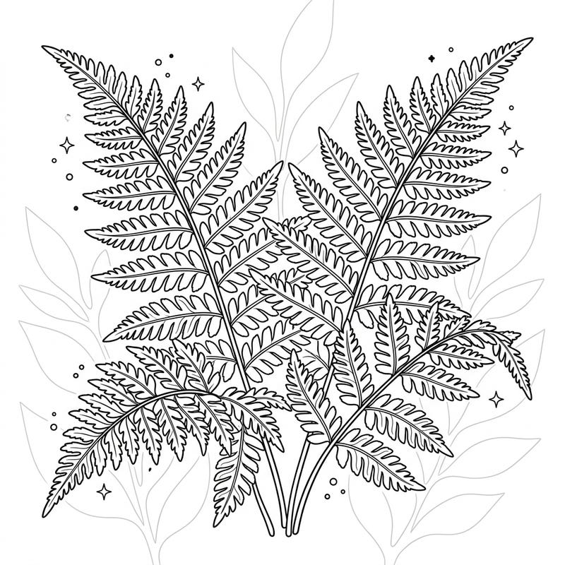 Dive into the magical world of plants with this beautiful Japanese Painted Fern coloring page, perfect for young nature lovers. Kids aged 4-8 will enjoy adding their own colorful flair to these striking fronds and subtle background details.