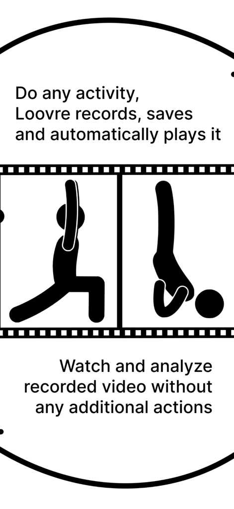 Loovre - loop video recorder - Loovre app screenshot showing automated video recording and playback for analyzing workout form