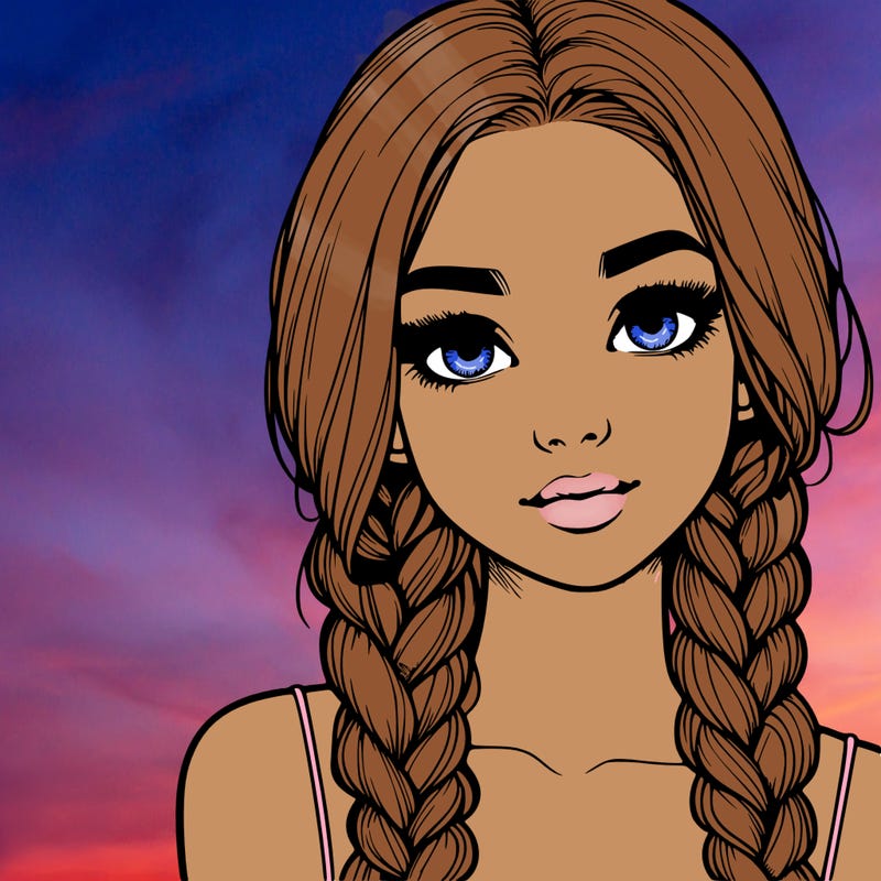 realistic girl with braids