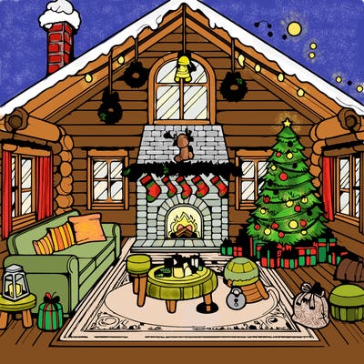 christmas house interior