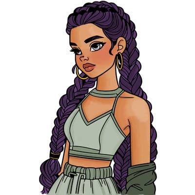 beautiful woman with braided hair crop top
