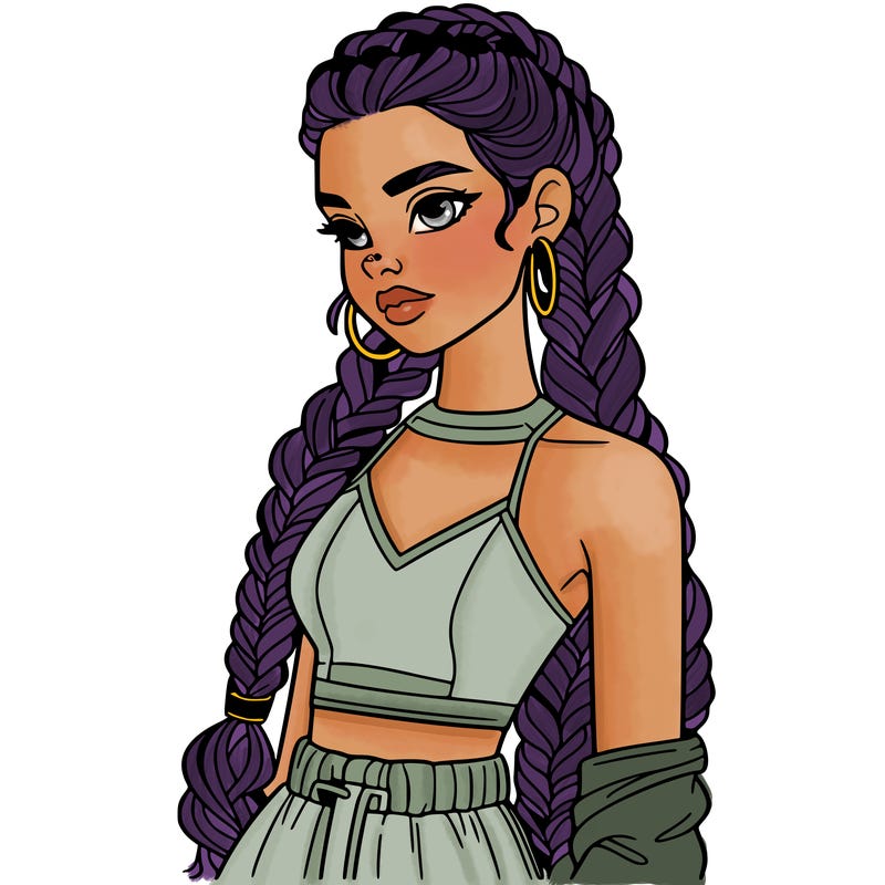 beautiful woman with braided hair crop top