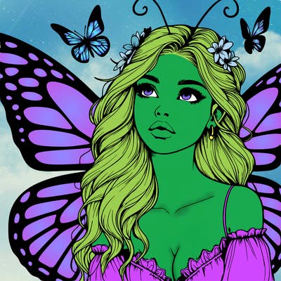 butterfly fairy realistic girl