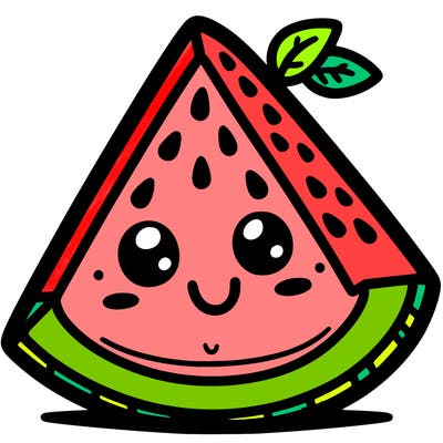 slice of watermelon with a smile