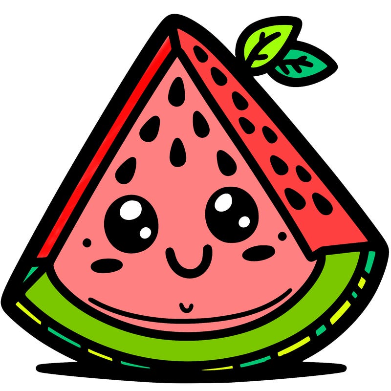 slice of watermelon with a smile