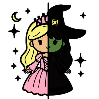 split princess and witch