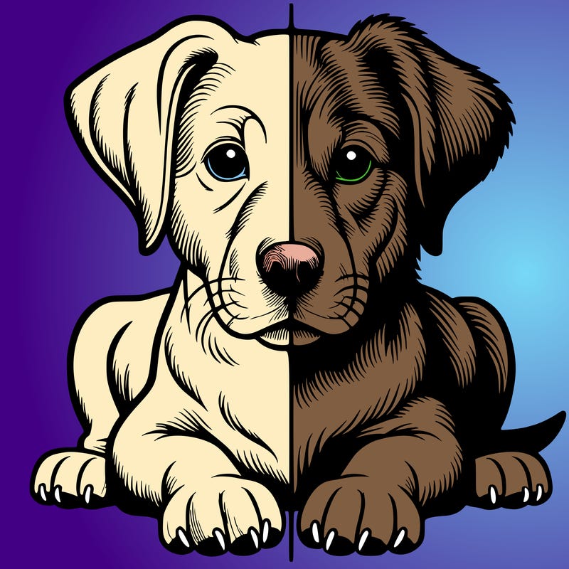 realistic dog split picture