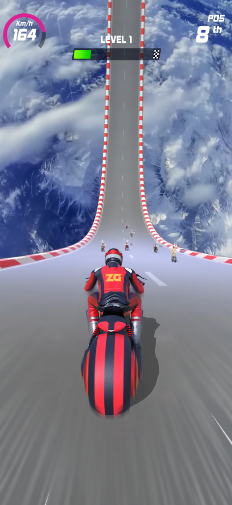 Moto Race: Racing Game - Course de moto à haute vitesse sur une piste raide au-dessus des montagnes