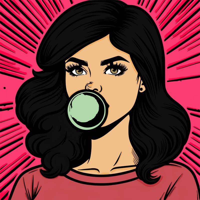 bubble gum girl pop art