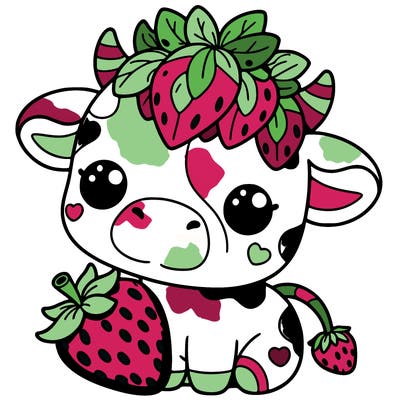 cute strawberry cow