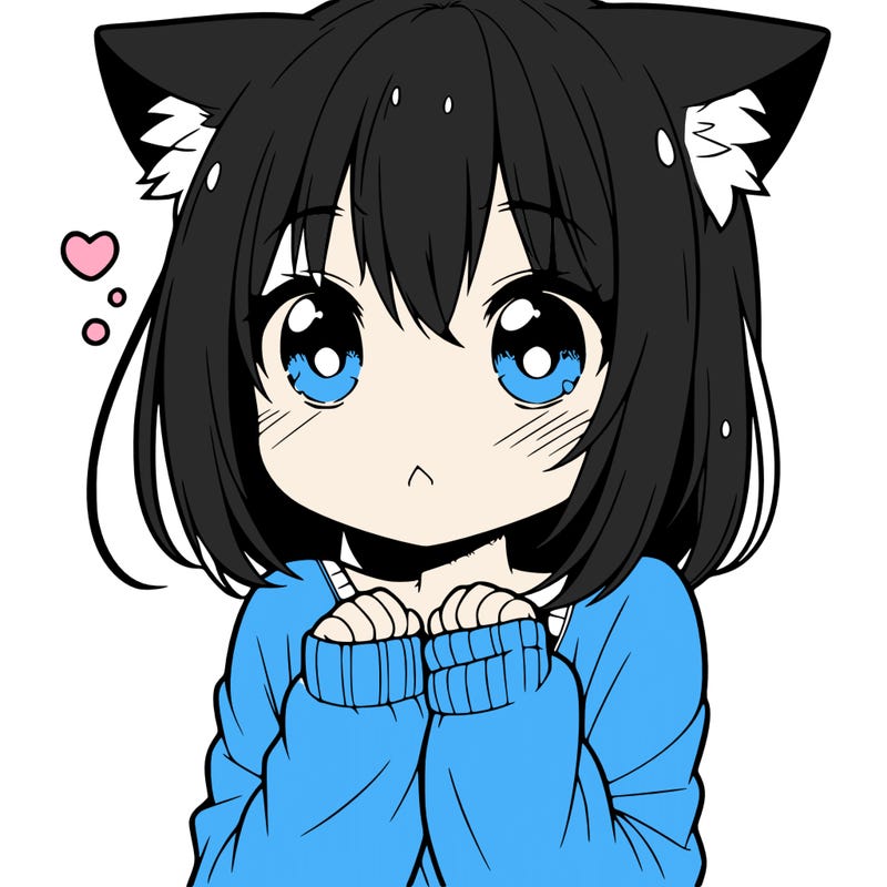 shy anime catgirl