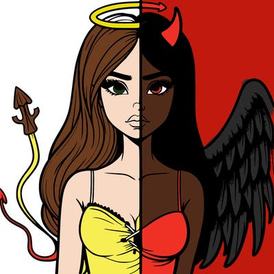 devil vs angel realistic girl