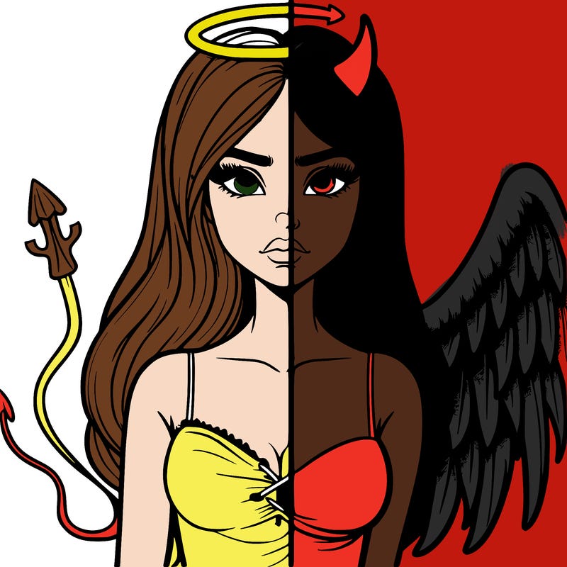 devil vs angel realistic girl