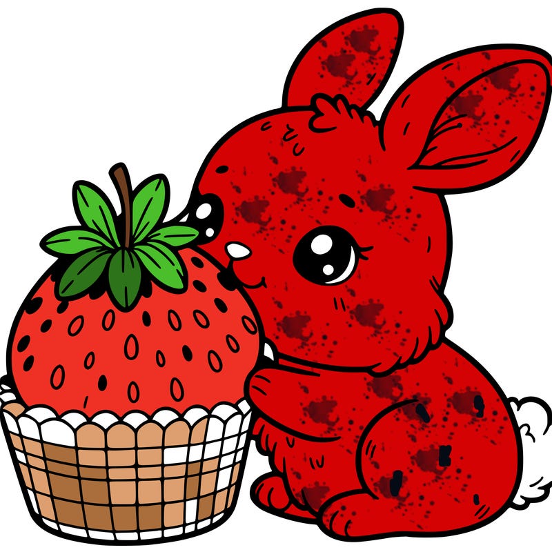 bunny with strawberry