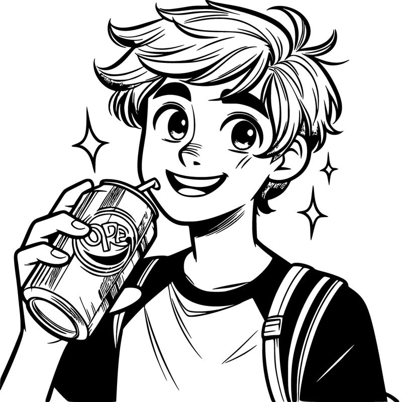 teenager drinking coca cola