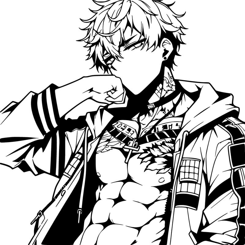 hot badass anime boy