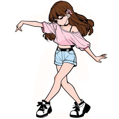 realistic girl danceing