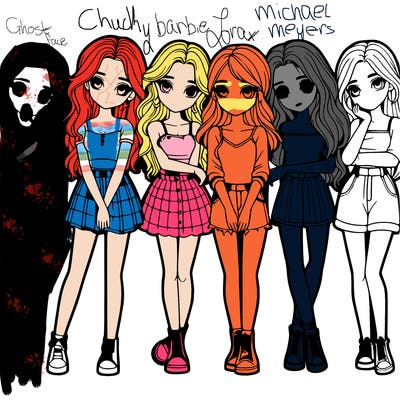 a group of girls realistic