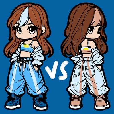 girl in crop top and baggy pants