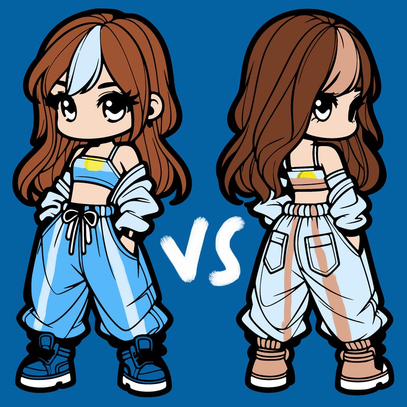 girl in crop top and baggy pants