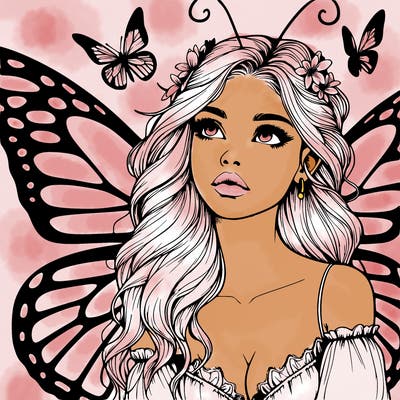 butterfly fairy realistic girl
