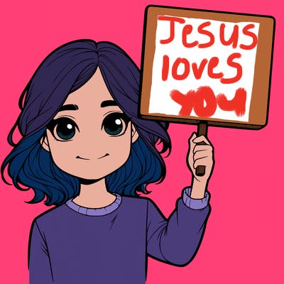 realistic girl holding up a sign