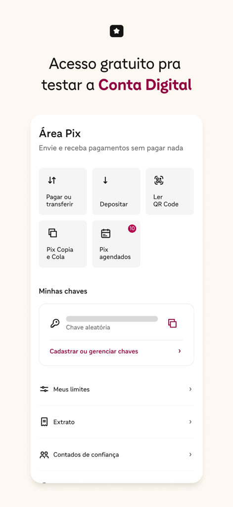 Interface de l'application iFood Beneficios montrant les options de paiement et de transfert Pix