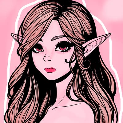 elf girl realistic dark fantasy