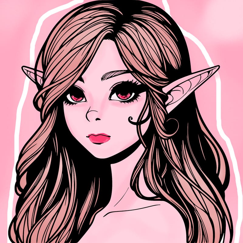 elf girl realistic dark fantasy