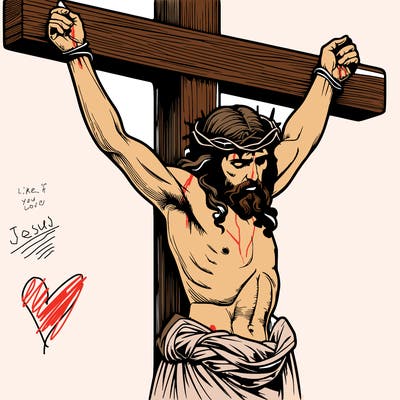 jesus realistic on the cross