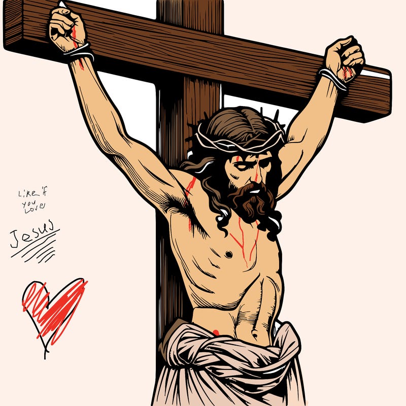 jesus realistic on the cross