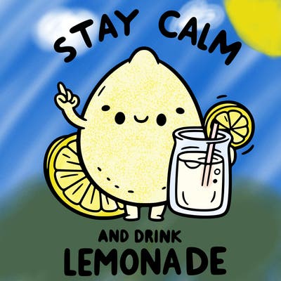 stay calm and drink lemonade
