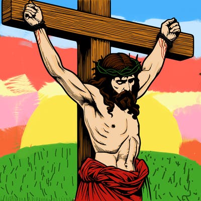 jesus realistic on the cross