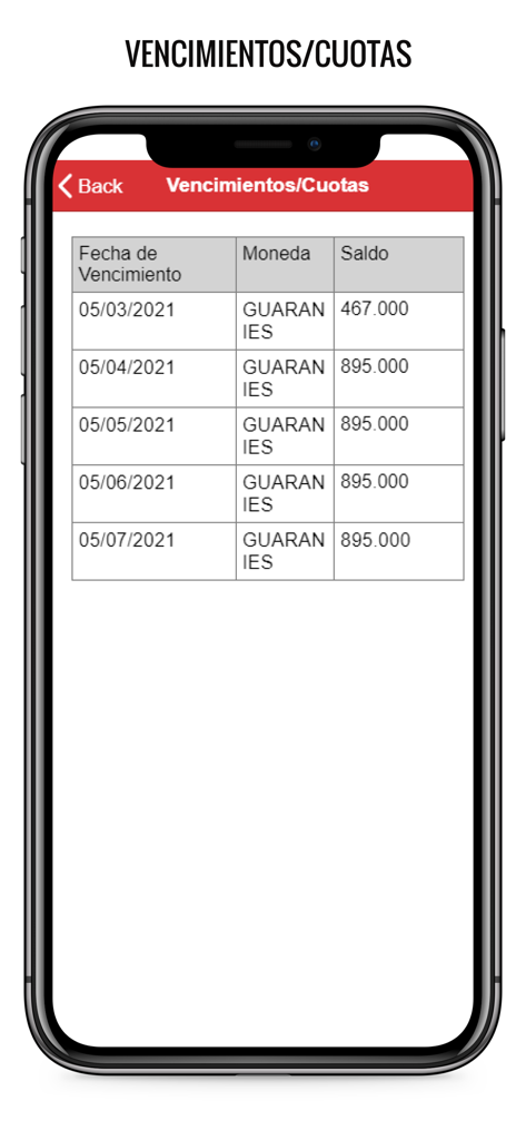 UaApp tuition payment deadlines and balance details screen