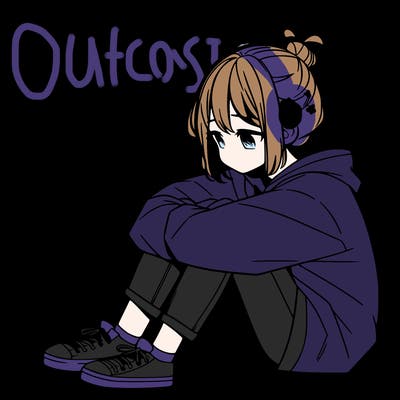 sad anime girl sitting alone