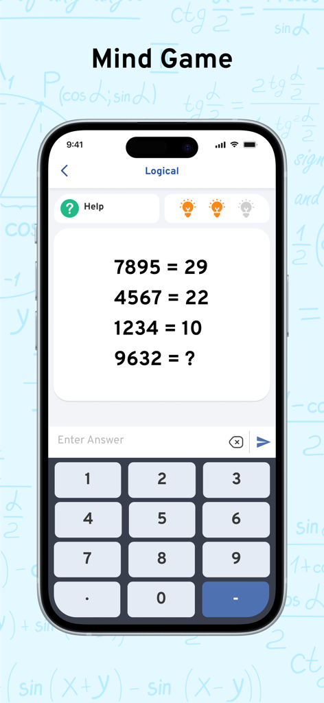 AI Math Scanner: Maths Solver - AI Math Scanner app screen featuring a logical math puzzle game
