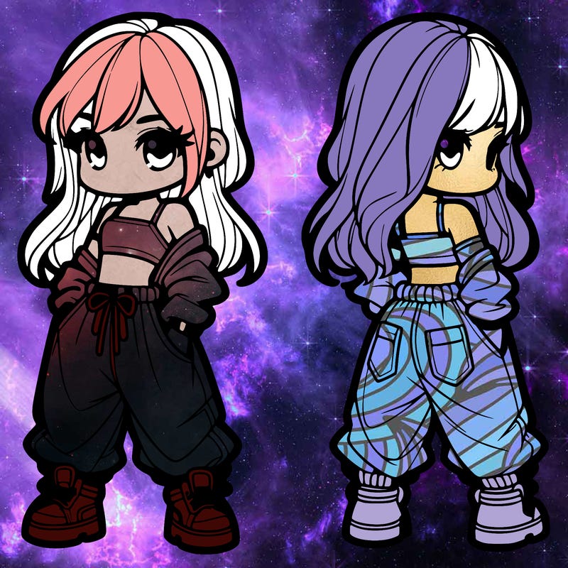 girl in crop top and baggy pants