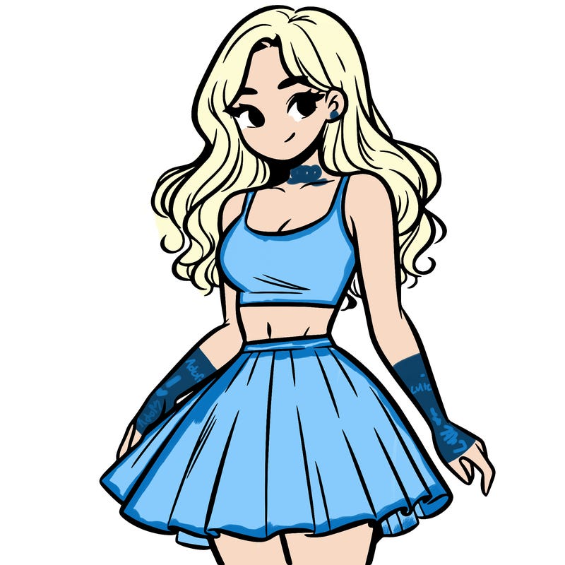 woman in a skirt and crop top