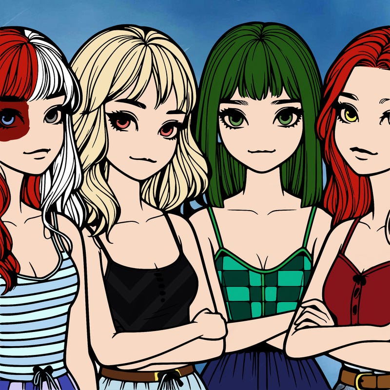 four realistic girls